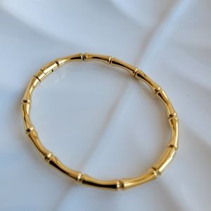 18k gold plated bamboo bangle